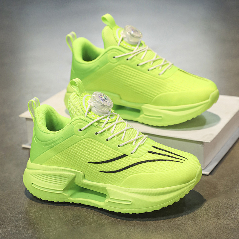 Yuanyang Chitu 8Pro bērnu skrējiena apavi, universālie, slēgšana ar grozāmo pogu, PU+ režģa augšpuse, viegli, pretslīdēšana, nodilumizturīgi, triecienu absorbcija, gumijas zole, svītru raksts, rudens 2025 izlaišana