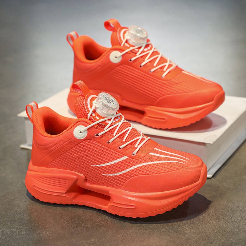 Yuanyang Chitu 8Pro bērnu skrējiena apavi, universālie, slēgšana ar grozāmo pogu, PU+ režģa augšpuse, viegli, pretslīdēšana, nodilumizturīgi, triecienu absorbcija, gumijas zole, svītru raksts, rudens 2025 izlaišana