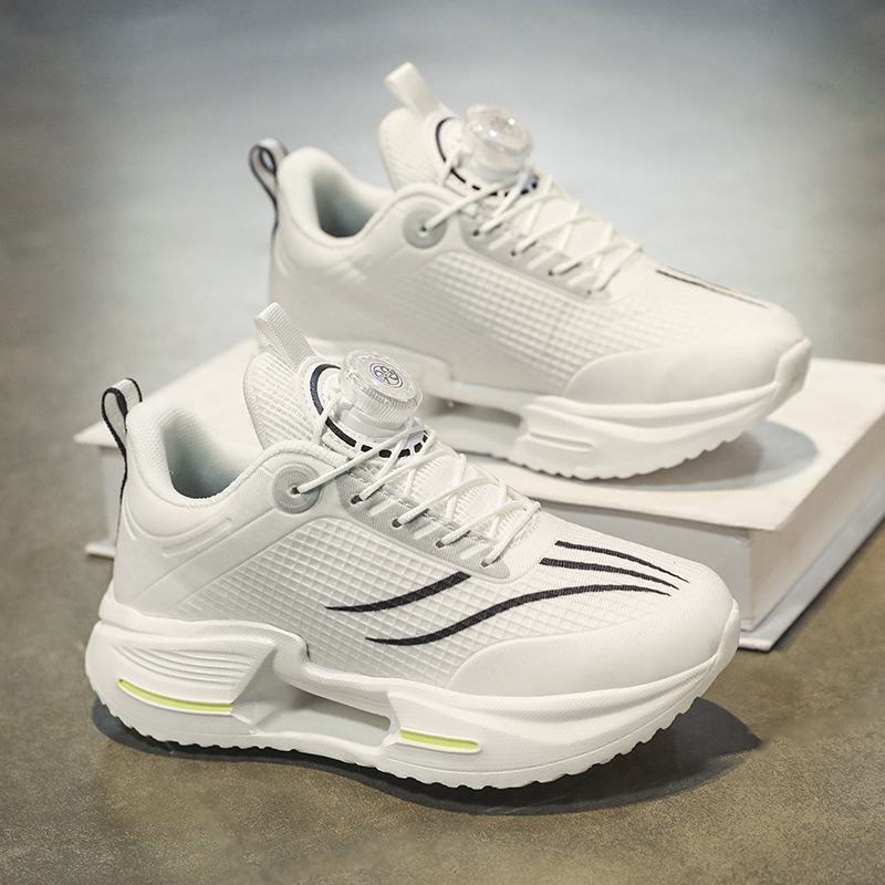 Yuanyang Chitu 8Pro bērnu skrējiena apavi, universālie, slēgšana ar grozāmo pogu, PU+ režģa augšpuse, viegli, pretslīdēšana, nodilumizturīgi, triecienu absorbcija, gumijas zole, svītru raksts, rudens 2025 izlaišana