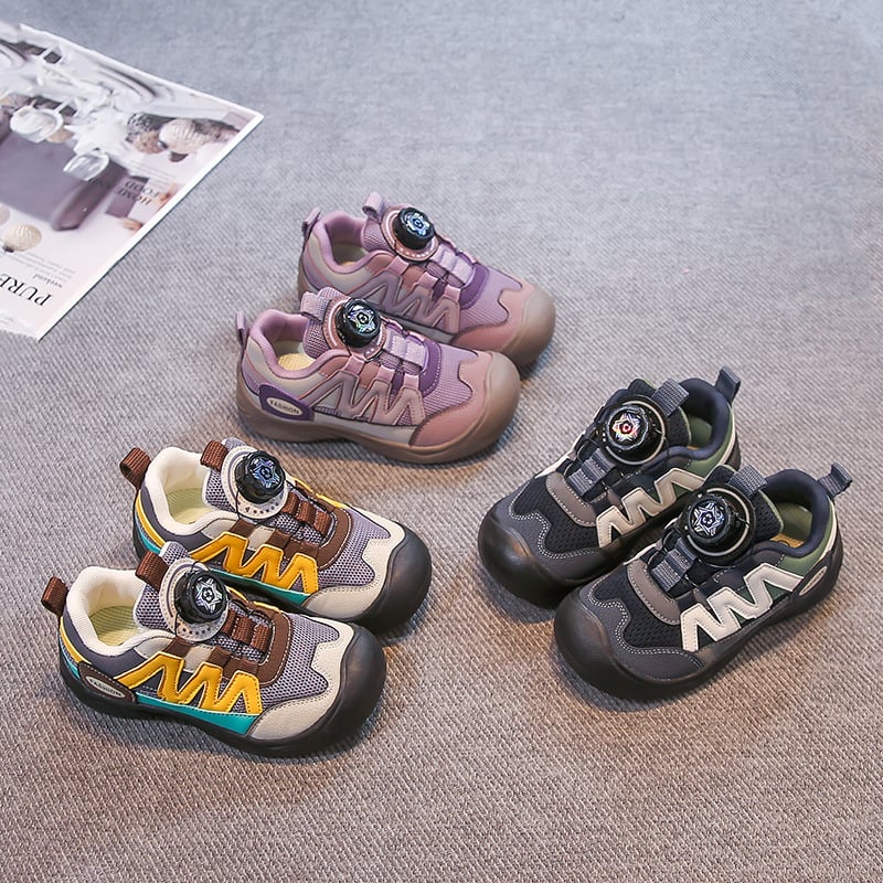 Bērnu āra pārgājienu kalnu kurpes – tīkla augšdaļa, gumijas zole, griežamā sprādze, vecuma grupai 7–16 gadi, pavasaris–rudens