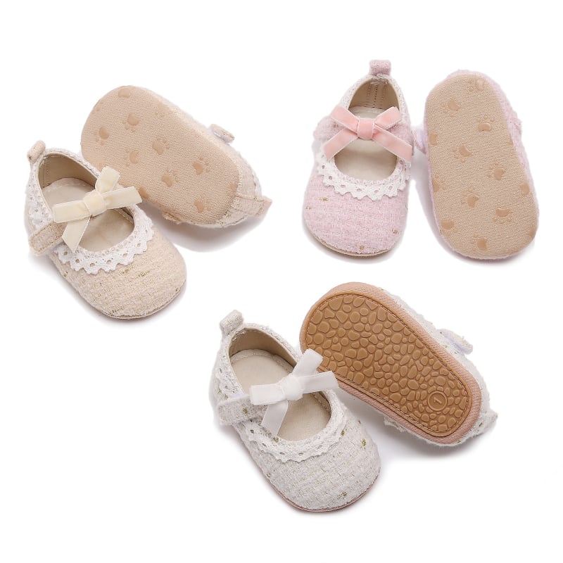 Cipele za bebe za proljeće i jesen, slatkog princeskog dizajna, prozračne, protuklizne, s Velcro kopčanjem
