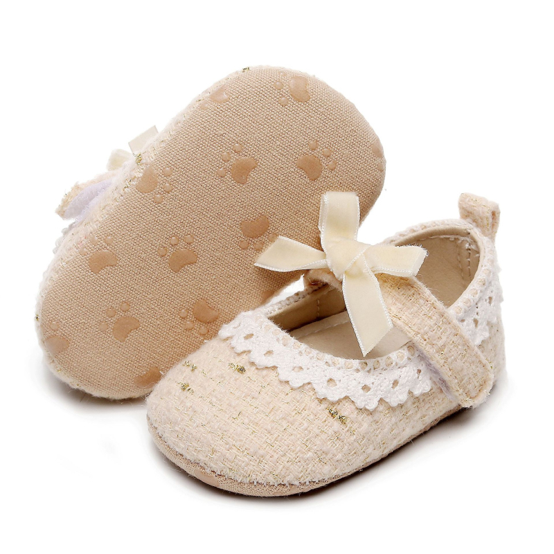 Cipele za bebe za proljeće i jesen, slatkog princeskog dizajna, prozračne, protuklizne, s Velcro kopčanjem