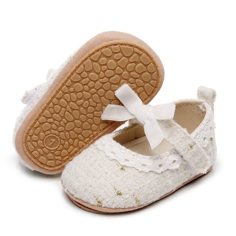 Cipele za bebe za proljeće i jesen, slatkog princeskog dizajna, prozračne, protuklizne, s Velcro kopčanjem