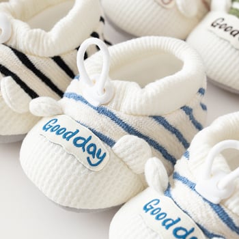 Pantofi pentru bebeluși cu partea superioară din bumbac, respirabili și anti-alunecare, pentru 12–36 de luni