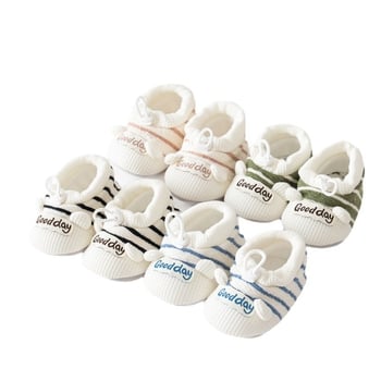 Pantofi pentru bebeluși cu partea superioară din bumbac, respirabili și anti-alunecare, pentru 12–36 de luni