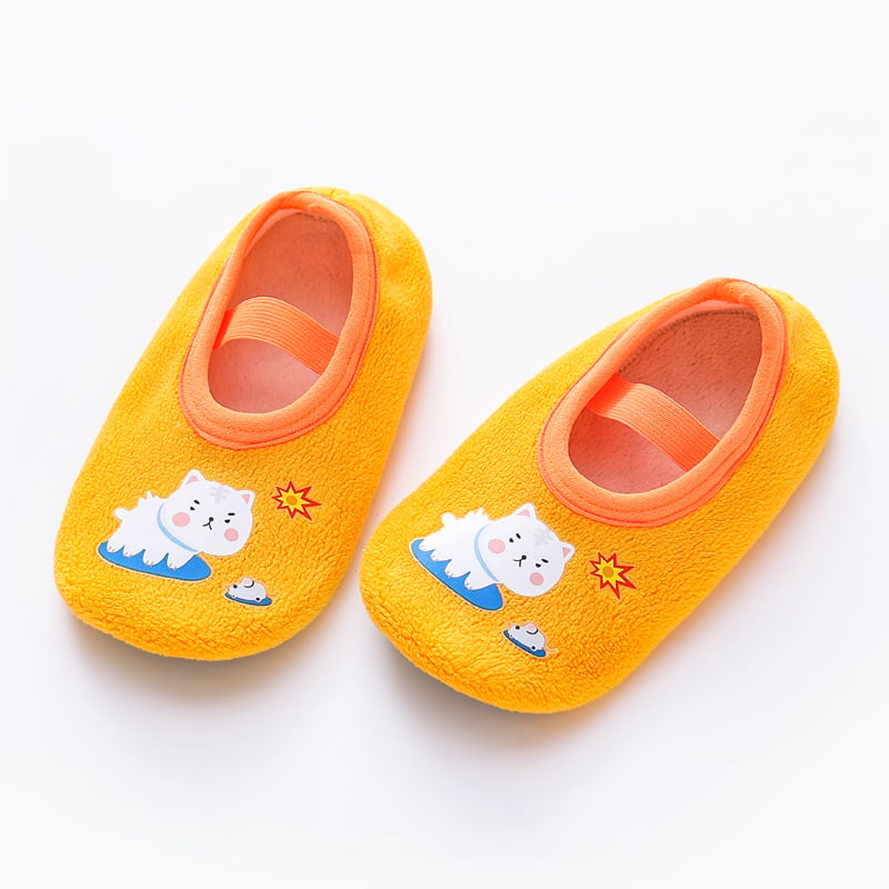 Șosete de podea pentru copii din bumbac 95%+, căptușite cu fleece, unisex, destinate utilizării în interior, antiderapante, pentru primăvară, toamnă și iarnă, 1–3 ani