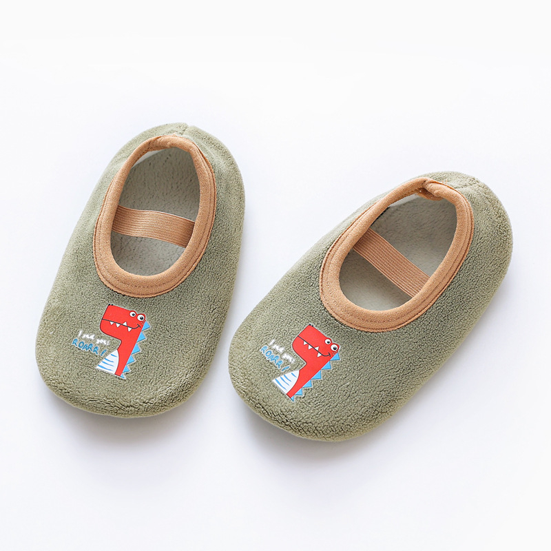Șosete de podea pentru copii din bumbac 95%+, căptușite cu fleece, unisex, destinate utilizării în interior, antiderapante, pentru primăvară, toamnă și iarnă, 1–3 ani