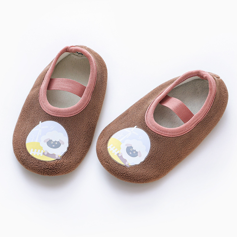 Șosete de podea pentru copii din bumbac 95%+, căptușite cu fleece, unisex, destinate utilizării în interior, antiderapante, pentru primăvară, toamnă și iarnă, 1–3 ani