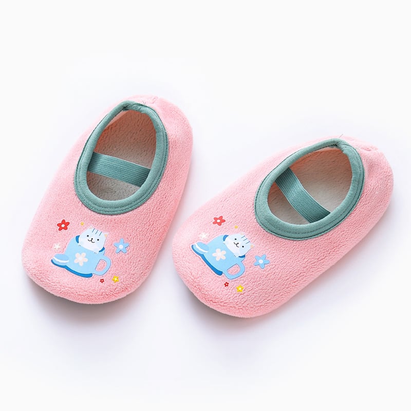 Șosete de podea pentru copii din bumbac 95%+, căptușite cu fleece, unisex, destinate utilizării în interior, antiderapante, pentru primăvară, toamnă și iarnă, 1–3 ani