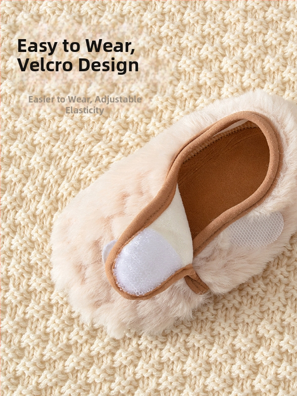 Șosete de podea pentru bebeluși, căptușite cu fleece, talpă groasă și antiaderente, pantofi interior pentru copii 1–3 ani, potrivite pentru toamnă și iarnă