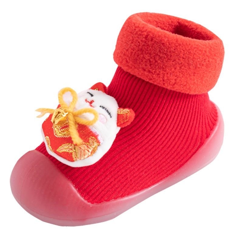 Șosete de podea pentru copii, antiderapante, model Cartoon, bumbac, groase, pentru iarnă, pentru nou-născuți 0–1 ani