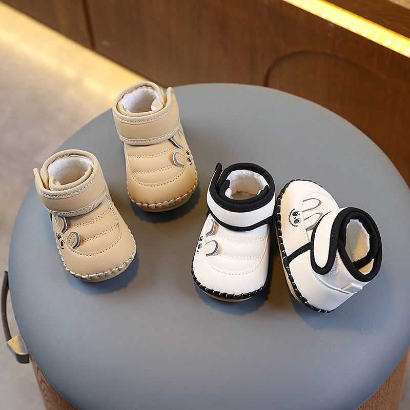 Zimske cipele za bebe s mekanom potplatom, cipele za prvi korak, s fleece unutrašnjosti, debele pamukaste, unisex, Velcro kopčanje