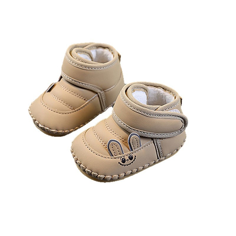 Zimske cipele za bebe s mekanom potplatom, cipele za prvi korak, s fleece unutrašnjosti, debele pamukaste, unisex, Velcro kopčanje