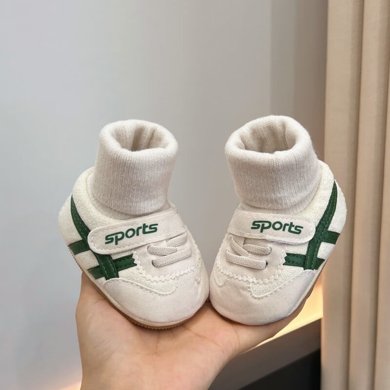 Pantofi pentru copii mici cu Velcro, partea superioară din piele artificială, anti-derapare, păstrează căldura, 12-36 de luni