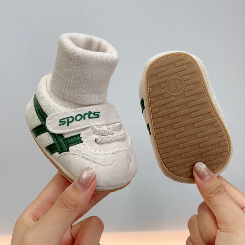 Pantofi pentru copii mici cu Velcro, partea superioară din piele artificială, anti-derapare, păstrează căldura, 12-36 de luni