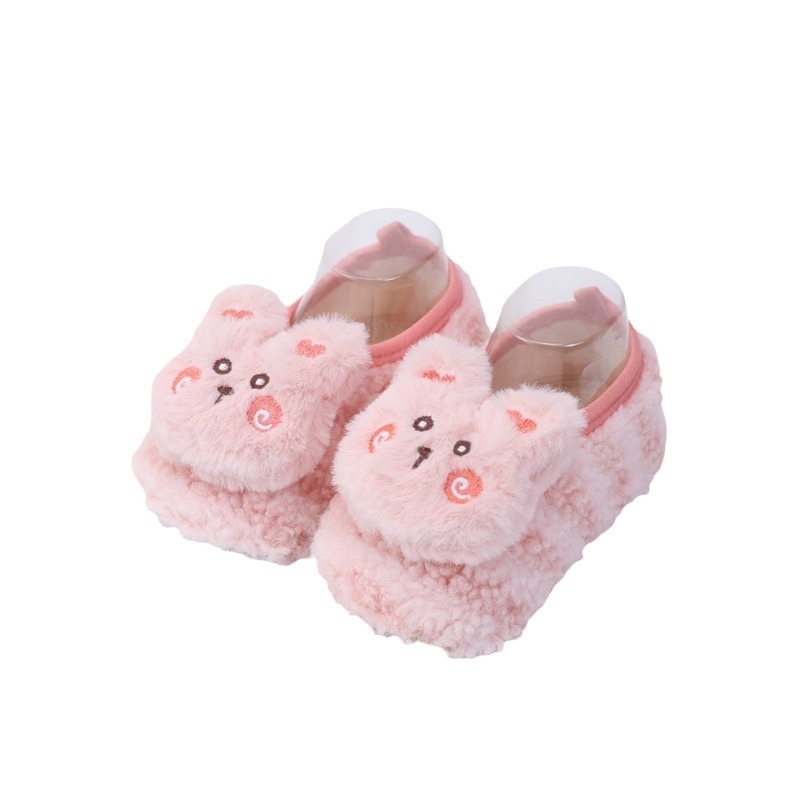 Șosete de podea pentru copii, interior iarnă, groase, talpă antiderapantă și moale, model desen animat, poliester