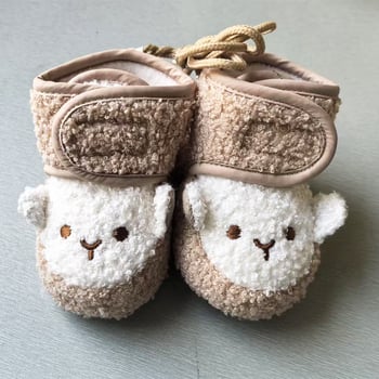 Detské topánky s Mäkkou podrážkou, zapínanie na suchý zips, vzor zvierat, horná časť z velúru, pre vek 6–12 mesiacov