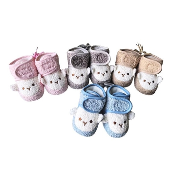 Detské topánky s Mäkkou podrážkou, zapínanie na suchý zips, vzor zvierat, horná časť z velúru, pre vek 6–12 mesiacov