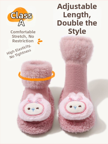 Detské podlahové ponožky s protiskmyovou mäkkou podrážkou, vnútorné použitie, karikatúrny vzor, pre batoľatá 1–3 roky