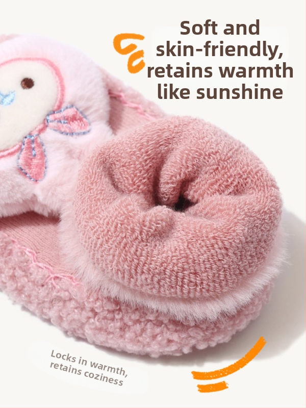 Detské podlahové ponožky s protiskmyovou mäkkou podrážkou, vnútorné použitie, karikatúrny vzor, pre batoľatá 1–3 roky