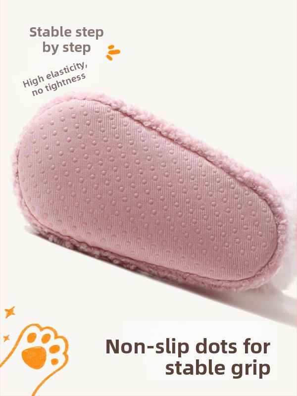 Detské podlahové ponožky s protiskmyovou mäkkou podrážkou, vnútorné použitie, karikatúrny vzor, pre batoľatá 1–3 roky