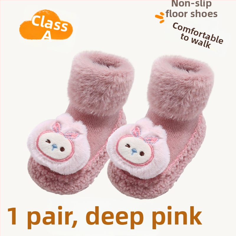 Detské podlahové ponožky s protiskmyovou mäkkou podrážkou, vnútorné použitie, karikatúrny vzor, pre batoľatá 1–3 roky