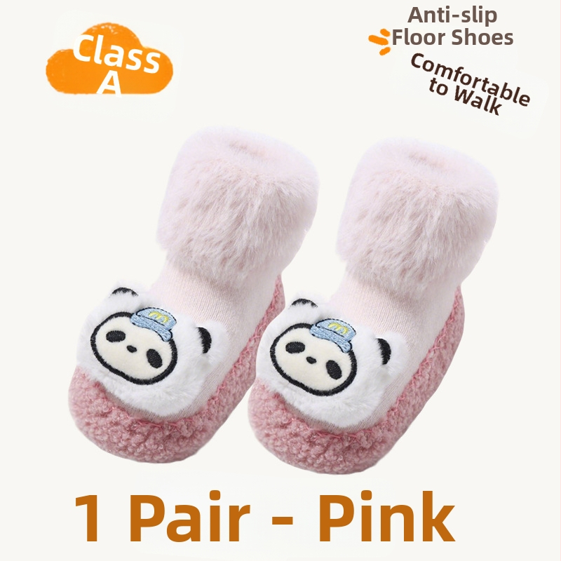 Detské podlahové ponožky s protiskmyovou mäkkou podrážkou, vnútorné použitie, karikatúrny vzor, pre batoľatá 1–3 roky