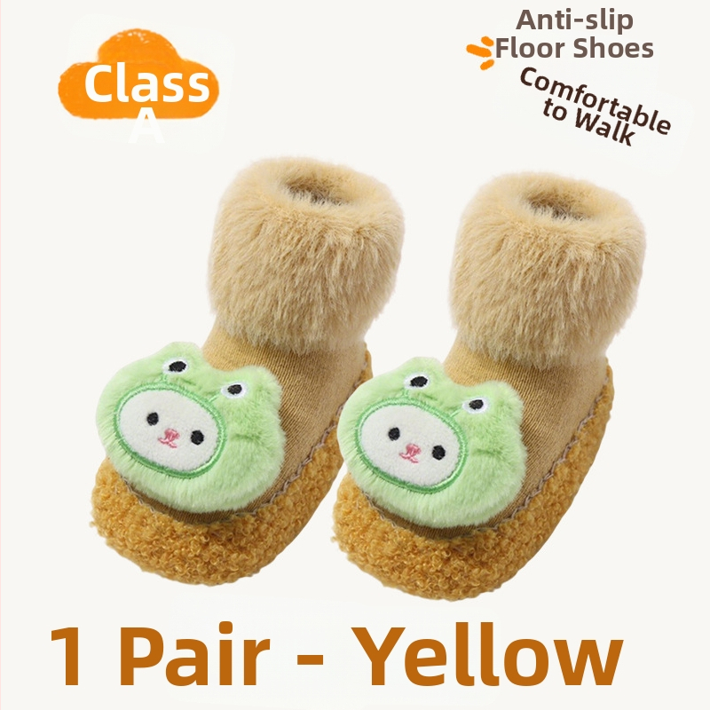 Detské podlahové ponožky s protiskmyovou mäkkou podrážkou, vnútorné použitie, karikatúrny vzor, pre batoľatá 1–3 roky