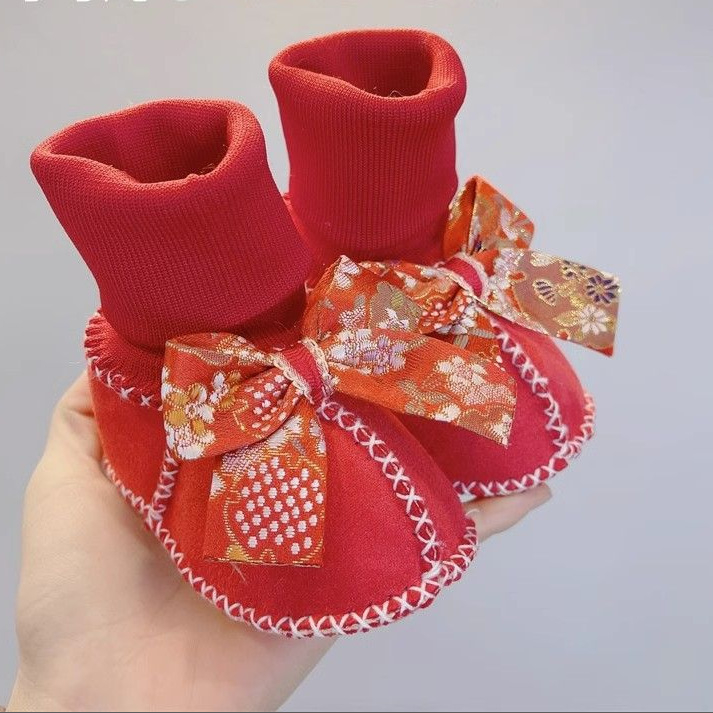 Crvene bebi cipelice i čarape s glavom tigra, zimska podstava od flisa, 3-6-9 mjeseci, unisex, debele, protuklizne