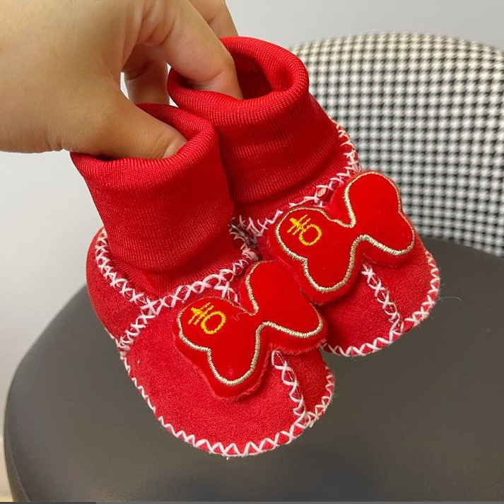 Crvene bebi cipelice i čarape s glavom tigra, zimska podstava od flisa, 3-6-9 mjeseci, unisex, debele, protuklizne