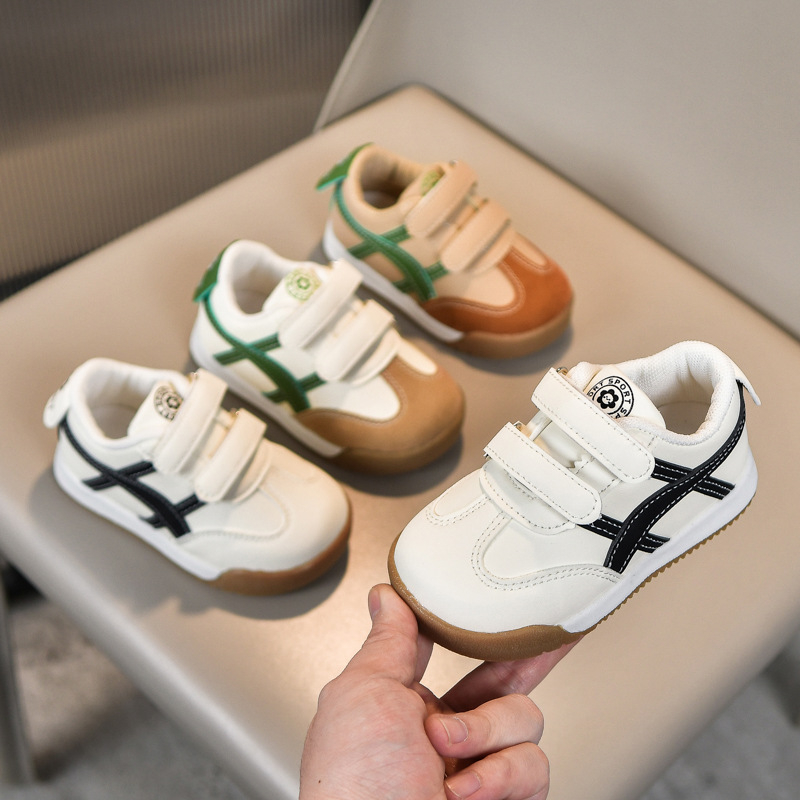Proljetno-jesenske tenisice za bebe i malu djecu – bijele tenisice s Velcro kopčom, PU gornji dio, 12–36 mjeseci