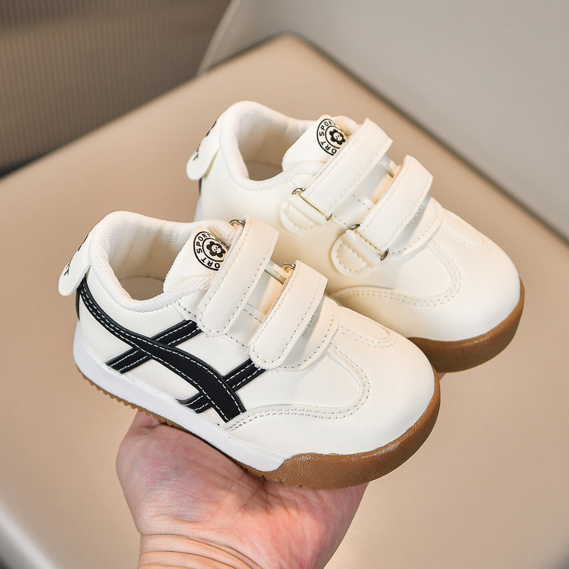 Proljetno-jesenske tenisice za bebe i malu djecu – bijele tenisice s Velcro kopčom, PU gornji dio, 12–36 mjeseci