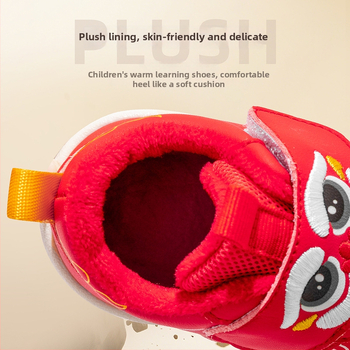 Pantofi pentru copii mici – partea superioară din piele microfibră, închidere Velcro, iarnă, antiderapante, mențin căldura