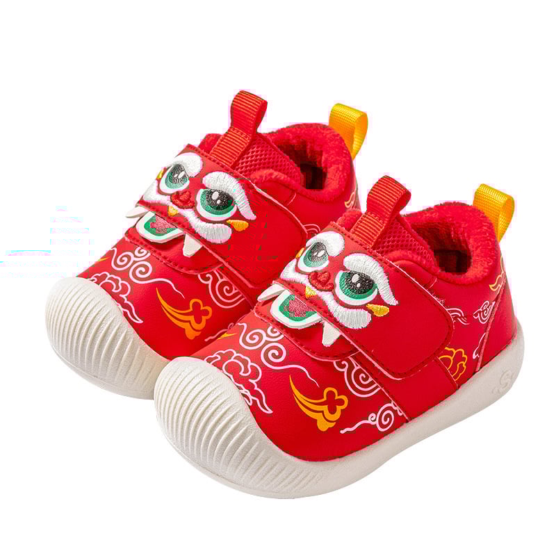 Pantofi pentru copii mici – partea superioară din piele microfibră, închidere Velcro, iarnă, antiderapante, mențin căldura