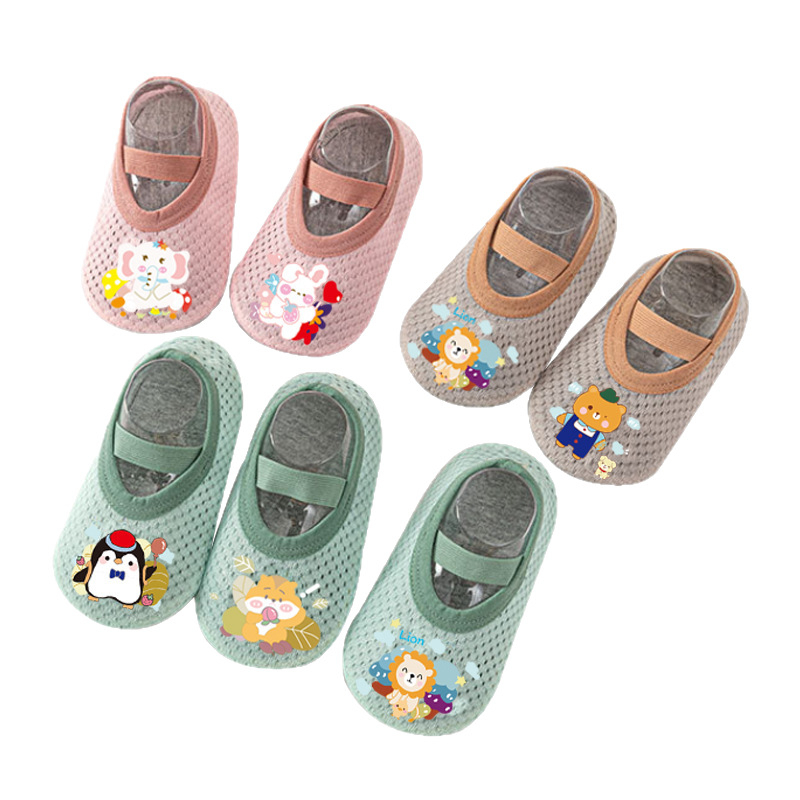 Ljetne lagane dječje čarape za pod – prozračna mrežasta tkanina, unutarnje protuklizne čarape za bebe i malu djecu
