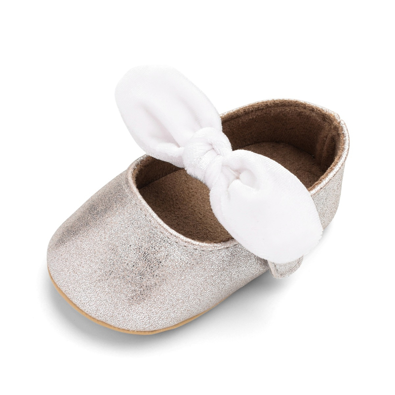 Pantofi pentru copii mici – stil prințesă, partea superioară din PU artificial, închidere Velcro, talpă joasă, impermeabile