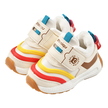 Cipelice za bebe 0–3 godine, topla fleece podstava, protuklizna meka potplat, niski vrh, Velcro zatvarač, uzorak crtani