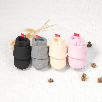 Pantofi pentru copii mici, cu înălțime de sus, din bumbac, închidere Velcro, antiderapant, călduroși pentru iarnă