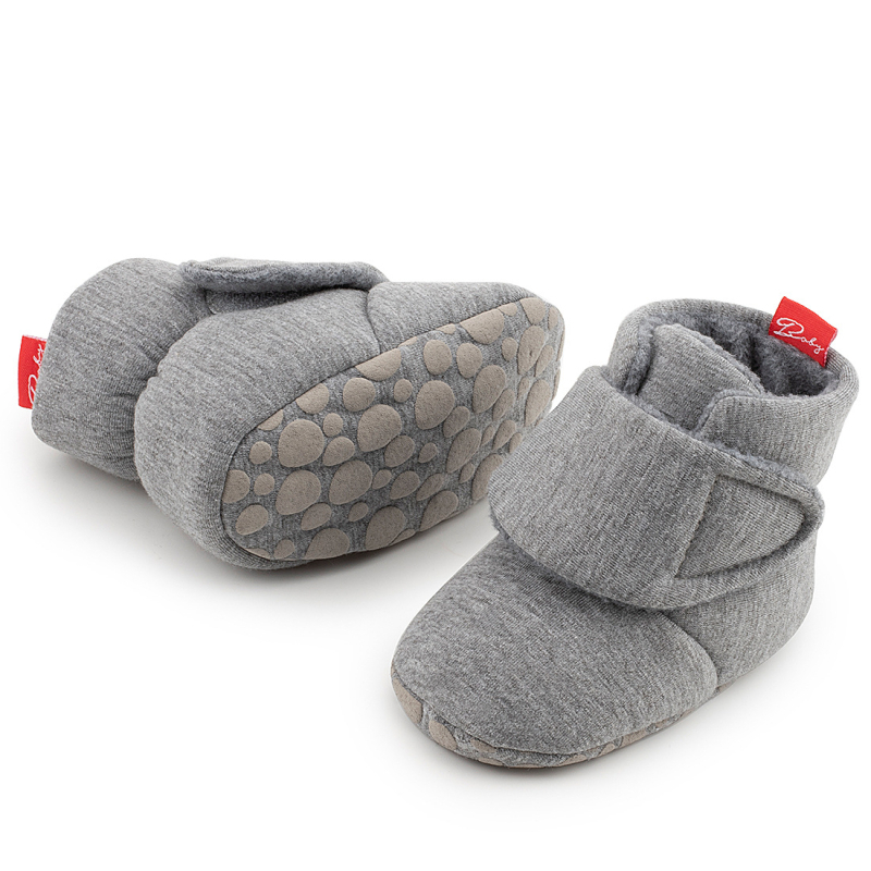 Pantofi pentru copii mici, cu înălțime de sus, din bumbac, închidere Velcro, antiderapant, călduroși pentru iarnă