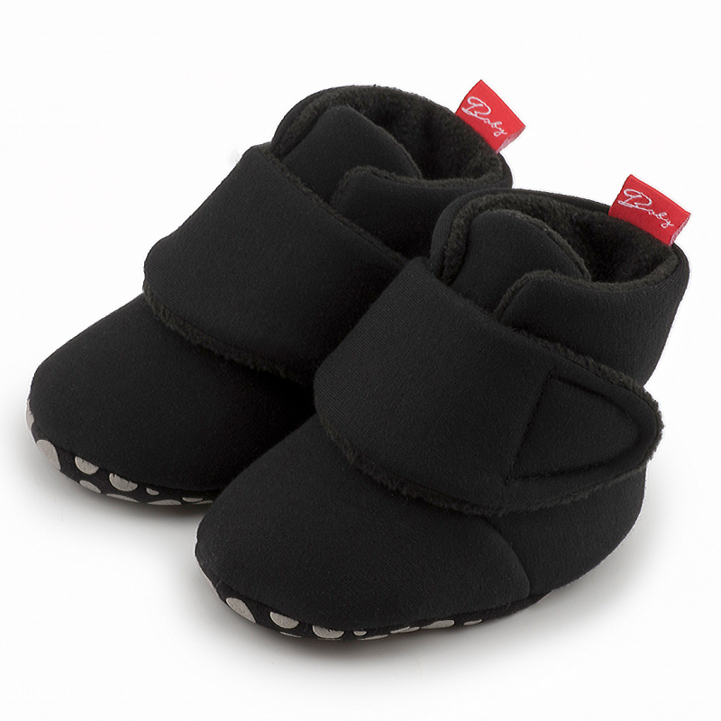 Pantofi pentru copii mici, cu înălțime de sus, din bumbac, închidere Velcro, antiderapant, călduroși pentru iarnă
