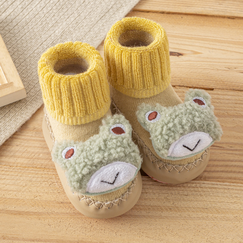 Șosete de podea pentru copii, groase din terry pentru căldură, antiderapante, bumbac pieptănat, model cu desene animate