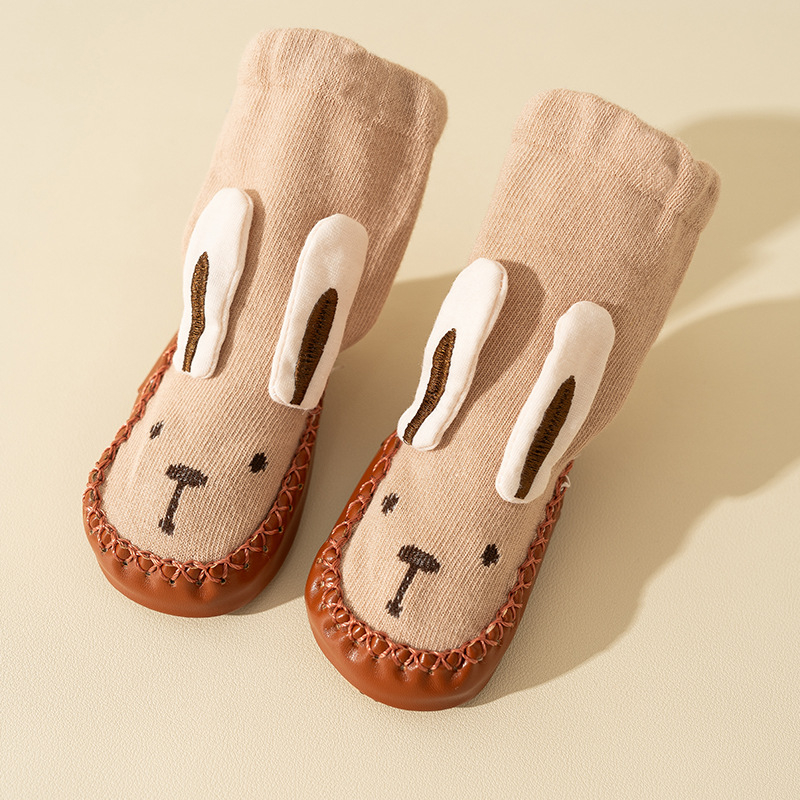 Șosete pentru bebeluși anti-alunecare, talpă moale, unisex, cu imprimeu desen animat, din bumbac respirabil, potrivite pentru primăvară, toamnă și iarnă.