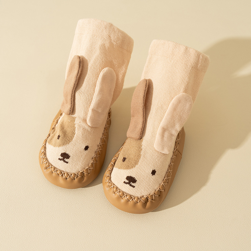 Șosete pentru bebeluși anti-alunecare, talpă moale, unisex, cu imprimeu desen animat, din bumbac respirabil, potrivite pentru primăvară, toamnă și iarnă.