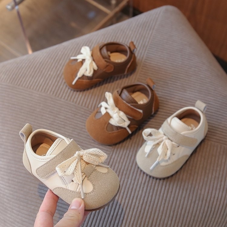 Pantofi pentru copii mici din piele sintetică, închidere Velcro, talpă anti-derapantă și rezistentă la uzură, pentru 12–36 de luni, potriviți pentru primăvară, vară și toamnă
