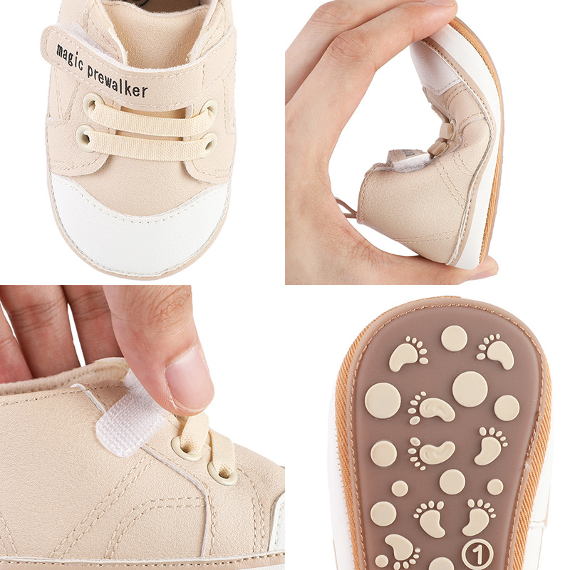 Pantofi pentru copii mici – partea superioară din PU respirabilă, talpă anti-derapantă, închidere Velcro, talie joasă