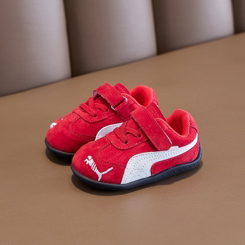 Adidași pentru copii mici, unisex, piele nubuk din vită, respirabili, anti-derapant, închidere Velcro