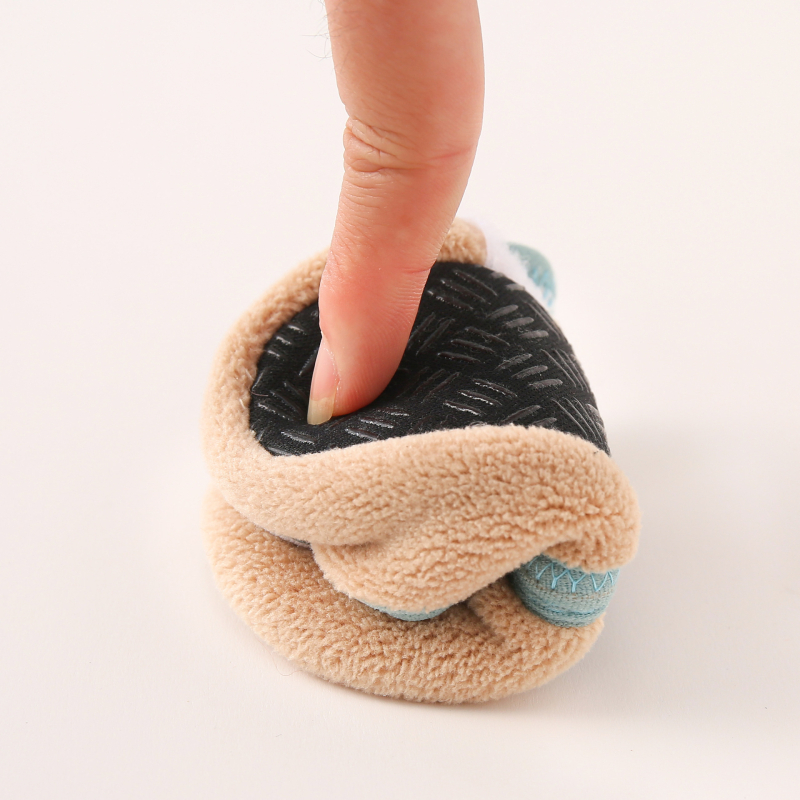 Șosete de podea pentru copii, căptușite cu fleece, antiderapante, cu model desen animat, groase, absorbante de transpirație, pentru copii 1–3 ani