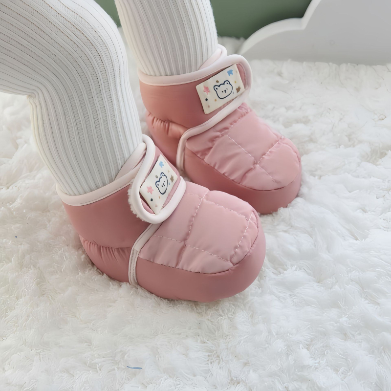 Dječje tenisice za bebe s platnenim gornjim dijelom, debela fleece podstava, mekana gumena potplata, zatvarač na Velcro, zimi.
