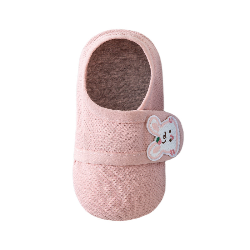 Csecsemő talpú zoknicipő 12–36 hónap, felső része pamut, légáteresztő, csúszásmentes, Velcro-zár, állat-minta, tavasz-ősz