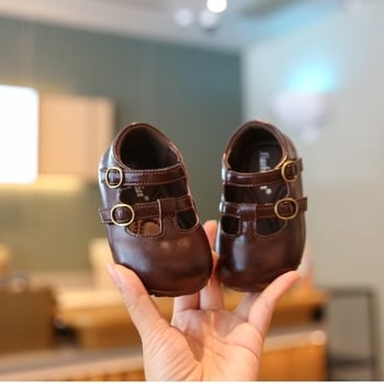 Baba bőr cipő Velcro zárással, mikroszálas felsőrész, alacsony szárú dizájn, lélegző és csúszásmentes, 12–36 hónapos korosztálynak